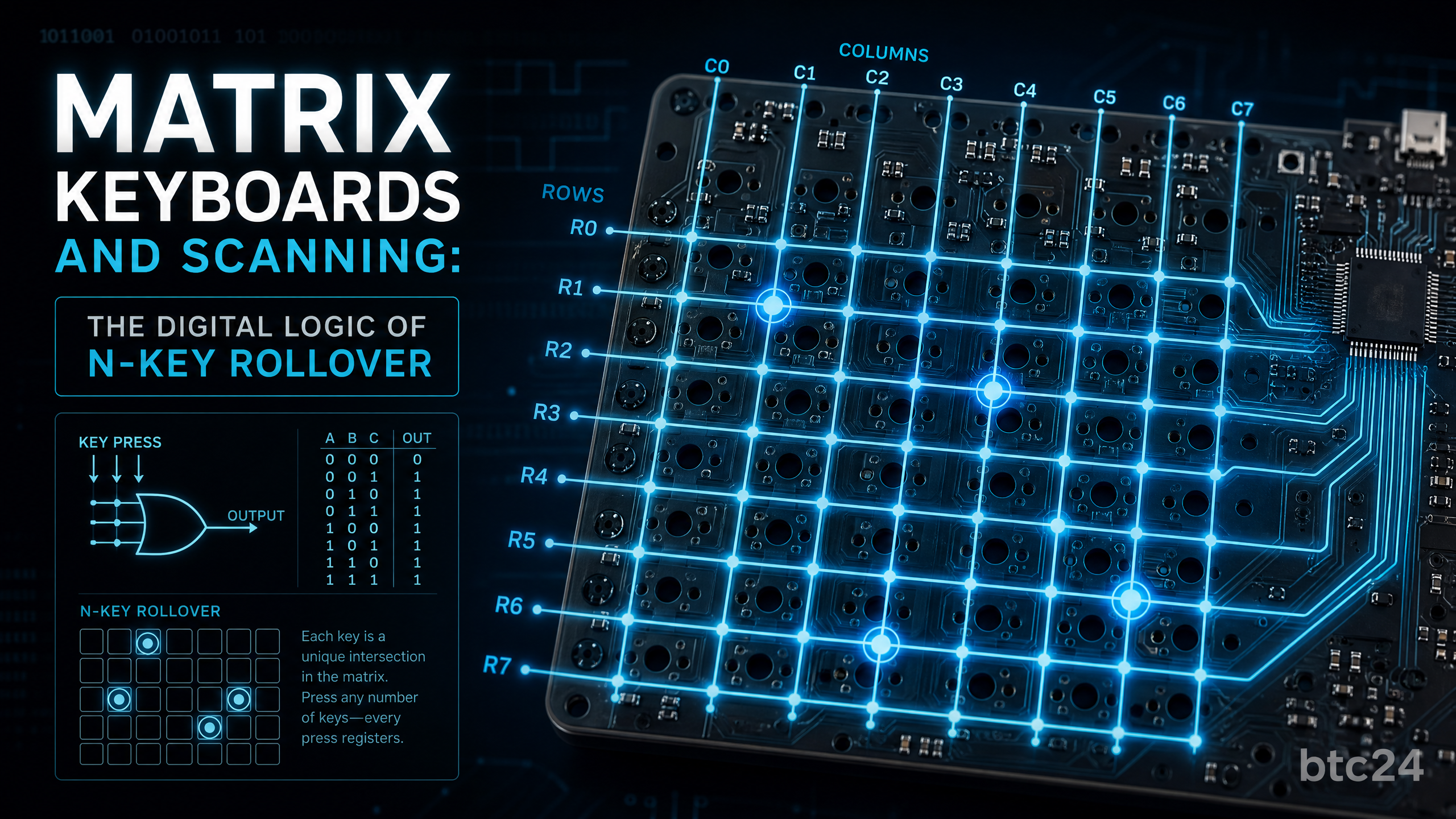Matrix Keyboards and Scanning: The Digital Logic of N-Key Rollover